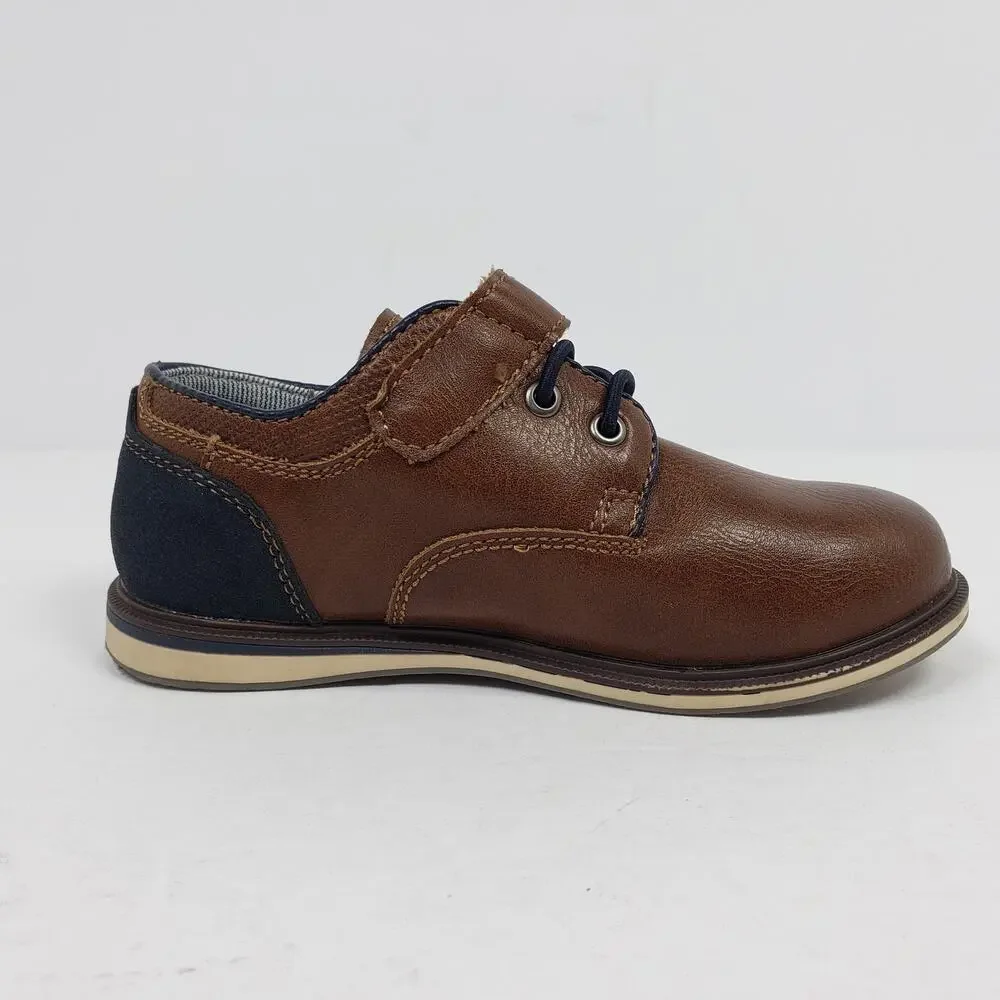 Jumping Beans Toddler Boys Size 10 Cognac Brown Formal Dress Oxford Shoes